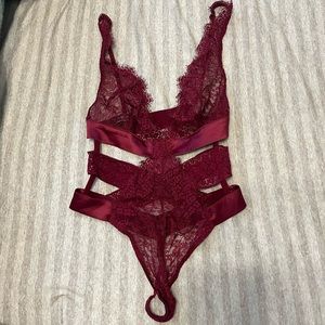 Victoria’s Secret strappy red bodysuit lingerie XS